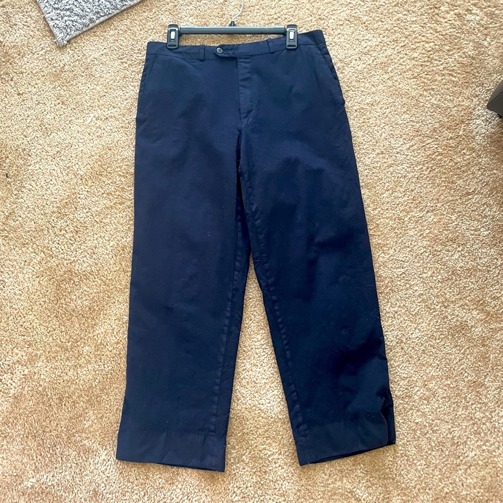 VTG Polo University by Ralph Lauren Super 100s Trousers 33W x 26L Dark Navy Blue